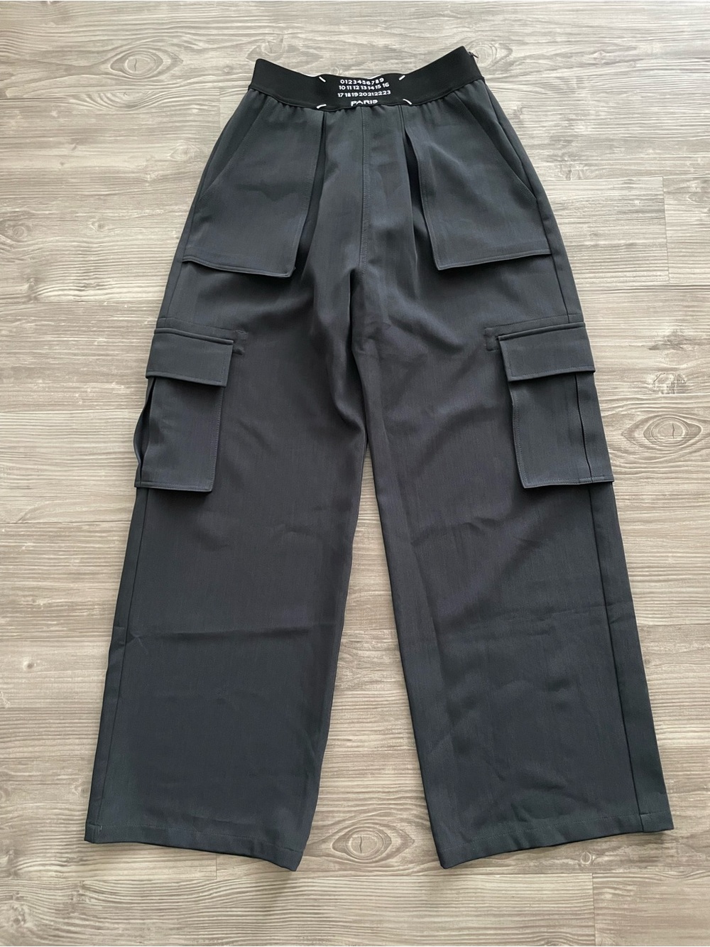 MM6 • Maison Martin Margiela Black Cargo Wide-Leg Trousers
